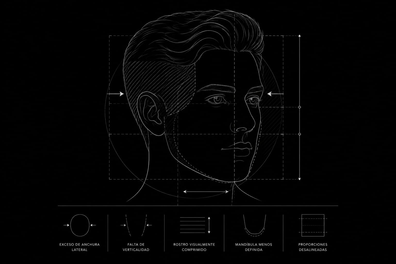 Análisis de estructura facial masculina en barbería premium Marbella